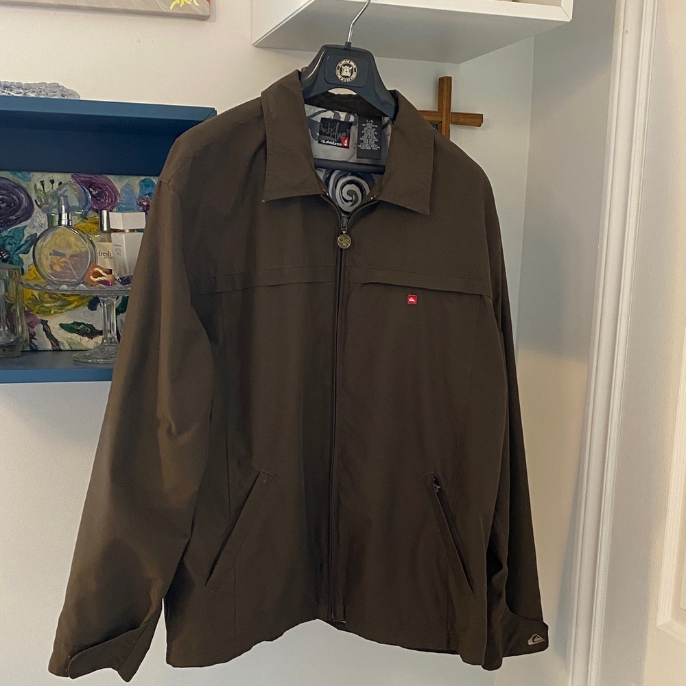 Quiksilver Men's Dark Brown Lightweight Jacket -Vintage